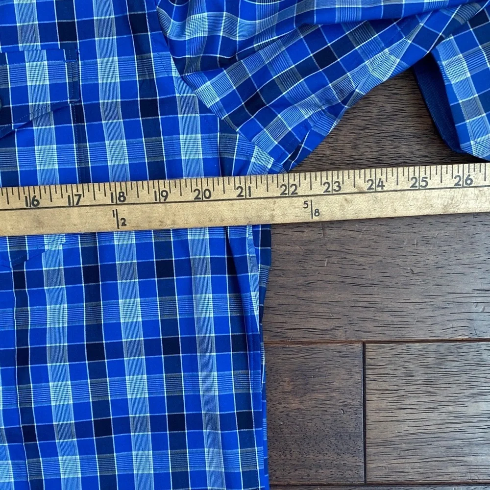 Banana Republic slim fit Blue Checkered Button-Down Shirt